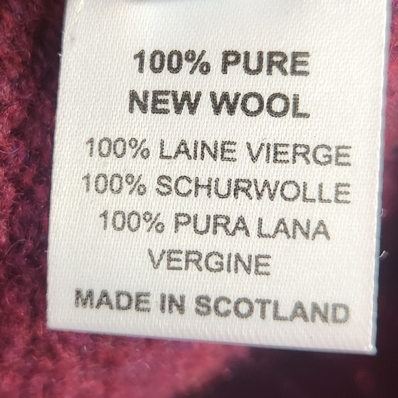 Officine Générale Men’s Scotland Striped Pure New Wool Sweater Burgundy Plum S - Picture 10 of 11